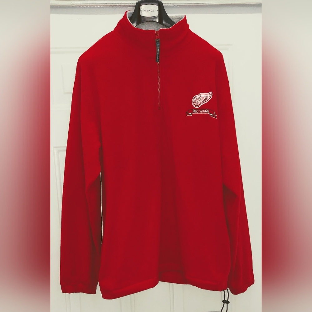 PRO EDGE DETROIT RED WINGS RED POLYESTER PULLOVER THERMAL SWEATER SIZE XL